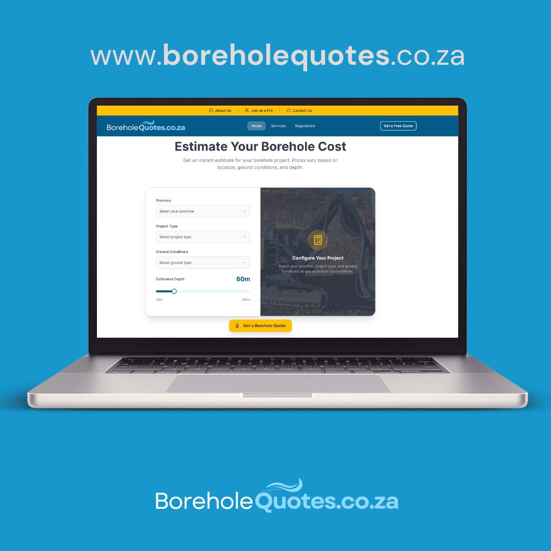 BoreholeQuotes.co.za – Borehole cost estimator website